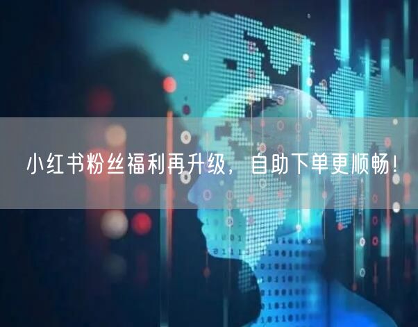 小红书粉丝福利再升级，自助下单更顺畅！