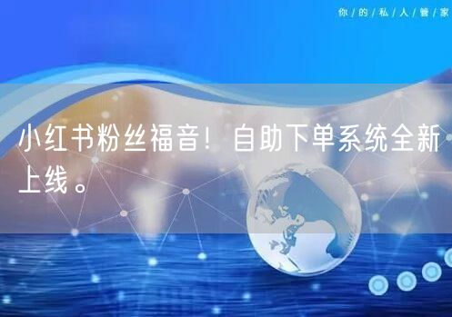 小红书粉丝福音！自助下单系统全新上线。