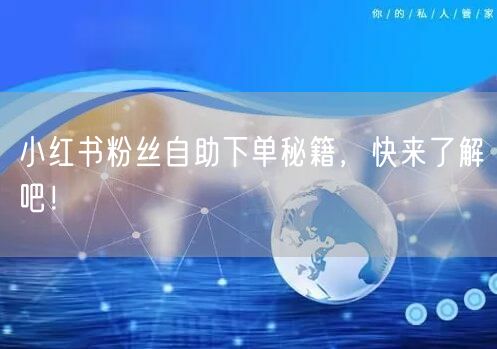小红书粉丝自助下单秘籍，快来了解吧！
