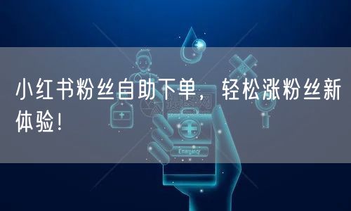 小红书粉丝自助下单，轻松涨粉丝新体验！