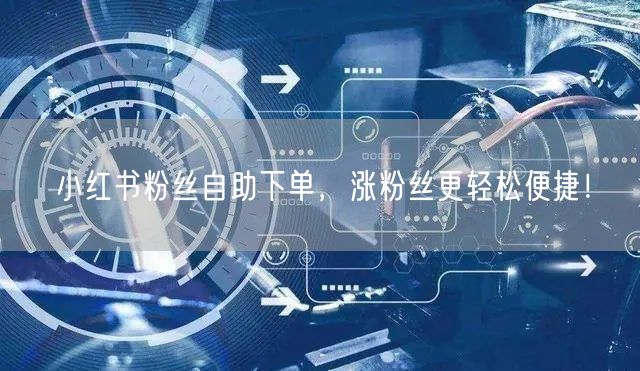 小红书粉丝自助下单，涨粉丝更轻松便捷！