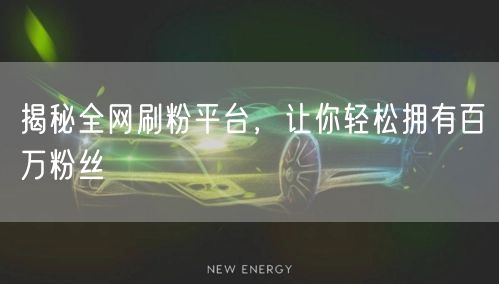揭秘全网刷粉平台，让你轻松拥有百万粉丝