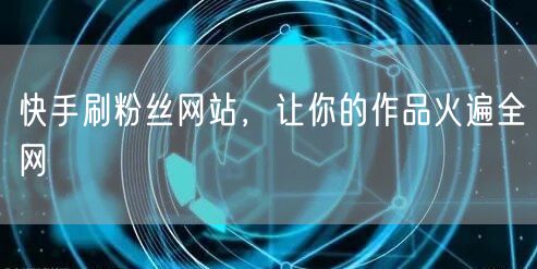 快手刷粉丝网站，让你的作品火遍全网