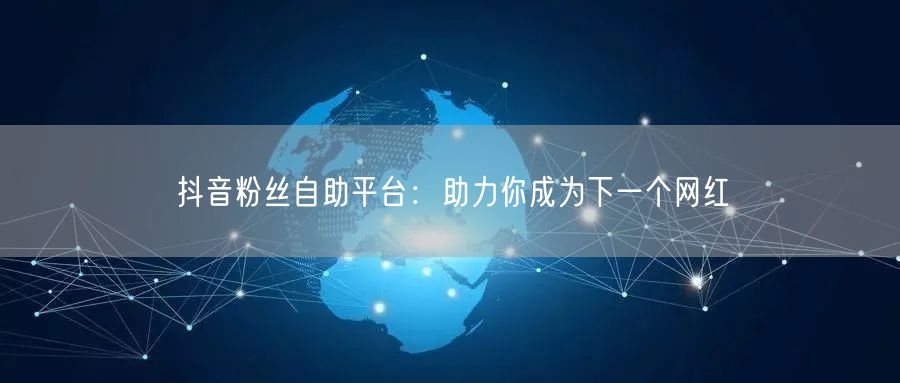 抖音粉丝自助平台：助力你成为下一个网红