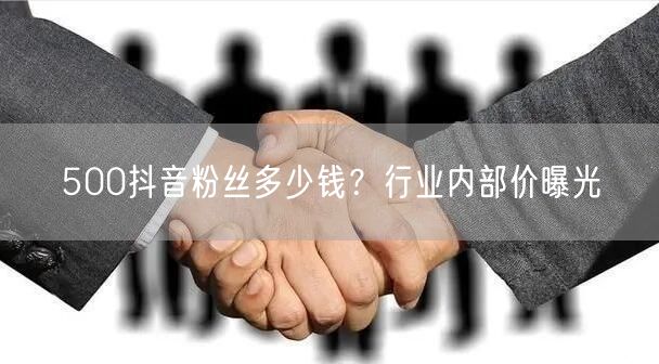 500抖音粉丝多少钱？行业内部价曝光