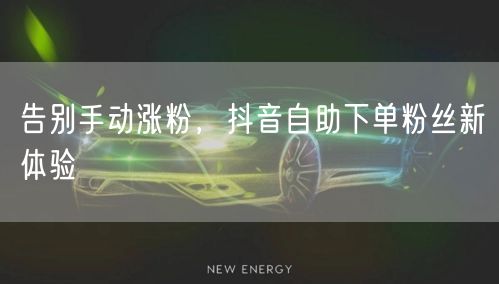 告别手动涨粉，抖音自助下单粉丝新体验