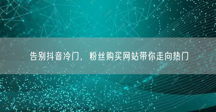 告别抖音冷门，粉丝购买网站带你走向热门