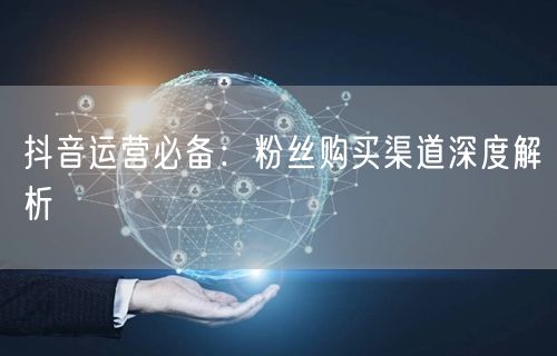 抖音运营必备：粉丝购买渠道深度解析