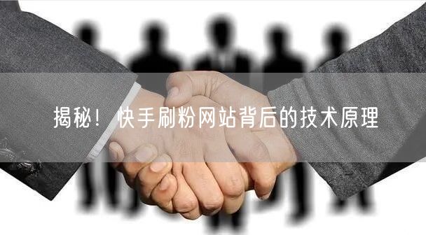 揭秘！快手刷粉网站背后的技术原理