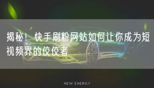 揭秘！快手刷粉网站如何让你成为短视频界的佼佼者