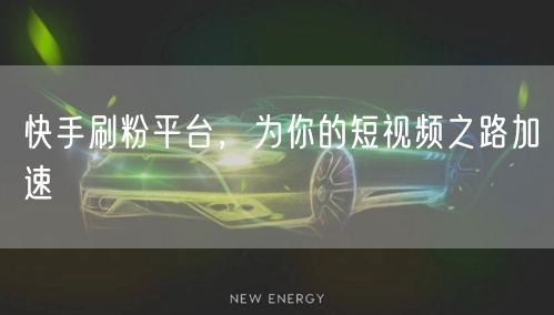 快手刷粉平台，为你的短视频之路加速