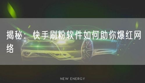 揭秘：快手刷粉软件如何助你爆红网络