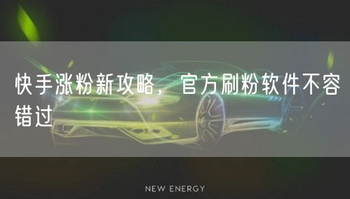 快手涨粉新攻略，官方刷粉软件不容错过