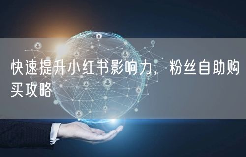 快速提升小红书影响力，粉丝自助购买攻略
