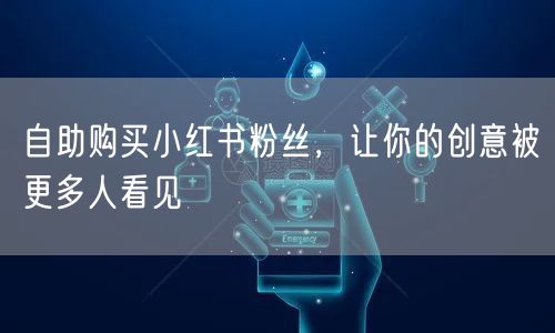 自助购买小红书粉丝，让你的创意被更多人看见