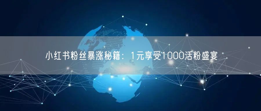 小红书粉丝暴涨秘籍：1元享受1000活粉盛宴