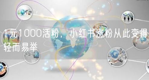 1元1000活粉，小红书涨粉从此变得轻而易举