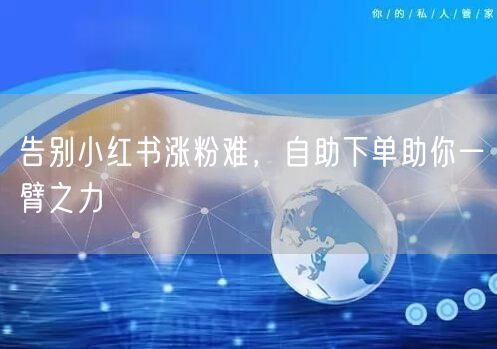 告别小红书涨粉难，自助下单助你一臂之力