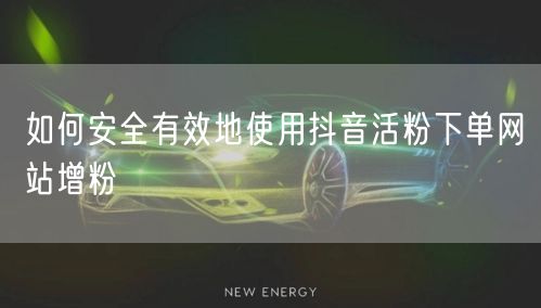 如何安全有效地使用抖音活粉下单网站增粉