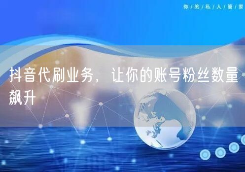 抖音代刷业务，让你的账号粉丝数量飙升