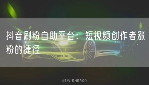 抖音刷粉自助平台：短视频创作者涨粉的捷径