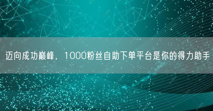 迈向成功巅峰，1000粉丝自助下单平台是你的得力助手