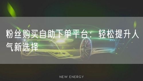 粉丝购买自助下单平台：轻松提升人气新选择