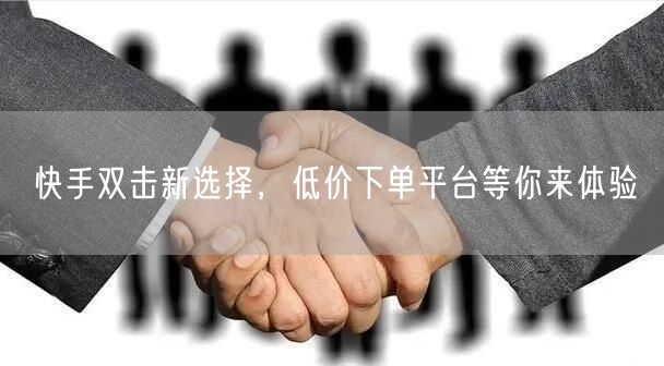 快手双击新选择，低价下单平台等你来体验