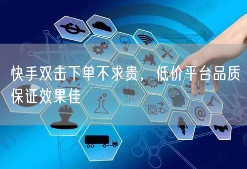 快手双击下单不求贵，低价平台品质保证效果佳