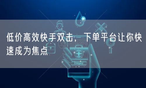 低价高效快手双击，下单平台让你快速成为焦点