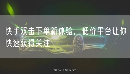 快手双击下单新体验，低价平台让你快速获得关注