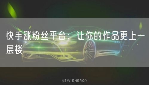 快手涨粉丝平台：让你的作品更上一层楼