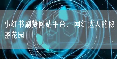 小红书刷赞网站平台，网红达人的秘密花园