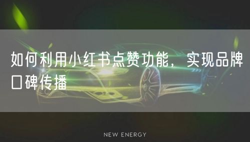 如何利用小红书点赞功能，实现品牌口碑传播