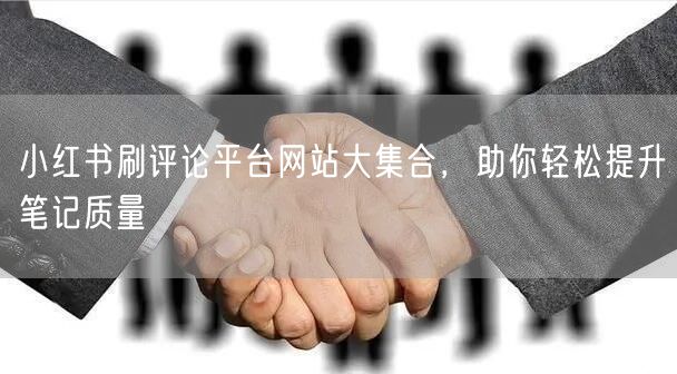 小红书刷评论平台网站大集合，助你轻松提升笔记质量