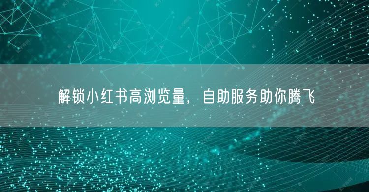 解锁小红书高浏览量，自助服务助你腾飞