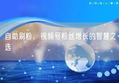 自助刷粉，视频号粉丝增长的智慧之选