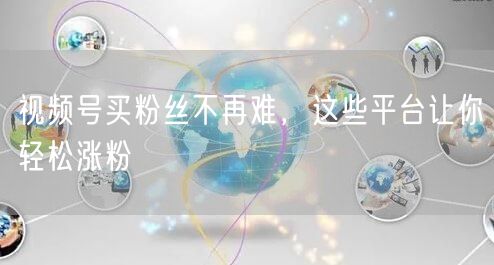 视频号买粉丝不再难，这些平台让你轻松涨粉