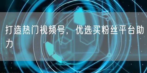 打造热门视频号，优选买粉丝平台助力