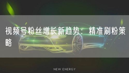 视频号粉丝增长新趋势：精准刷粉策略