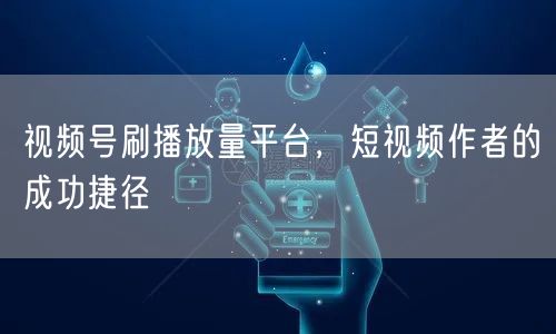 视频号刷播放量平台，短视频作者的成功捷径