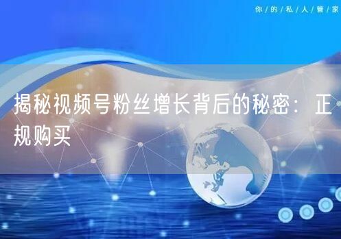 揭秘视频号粉丝增长背后的秘密：正规购买