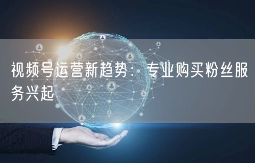 视频号运营新趋势：专业购买粉丝服务兴起