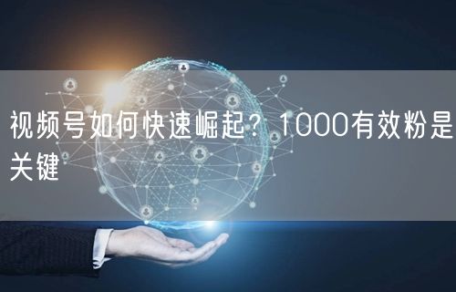 视频号如何快速崛起？1000有效粉是关键