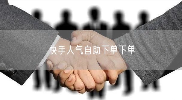 快手人气自助下单下单