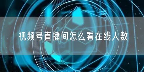 视频号直播间怎么看在线人数