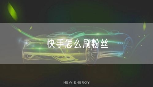 快手怎么刷粉丝