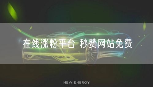 在线涨粉平台 秒赞网站免费