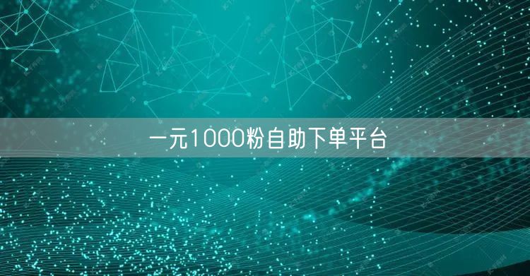 一元1000粉自助下单平台
