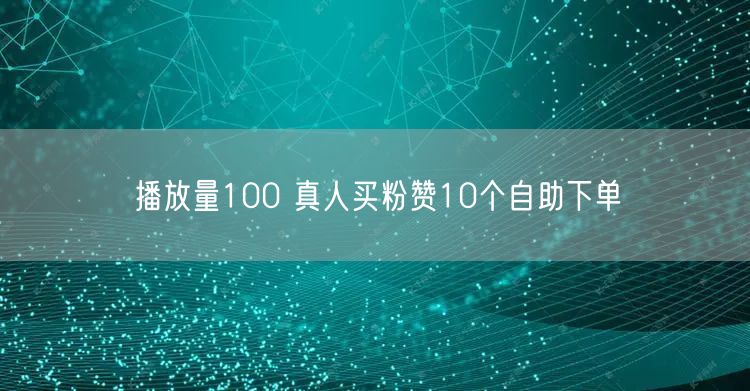 播放量100 真人买粉赞10个自助下单